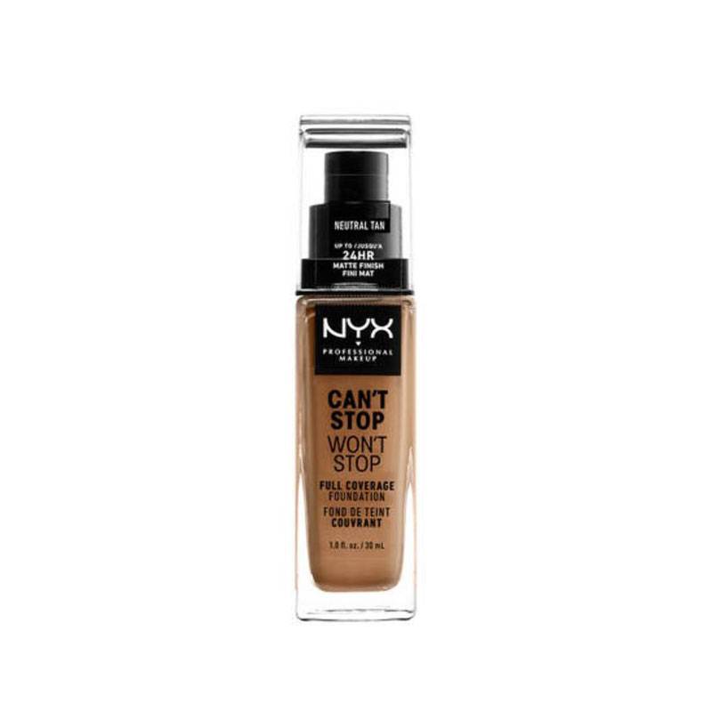 Fond de teint liquide Can't stop won't stop Neutral tan de la marque NYX Professional Makeup Contenance 30ml - 1