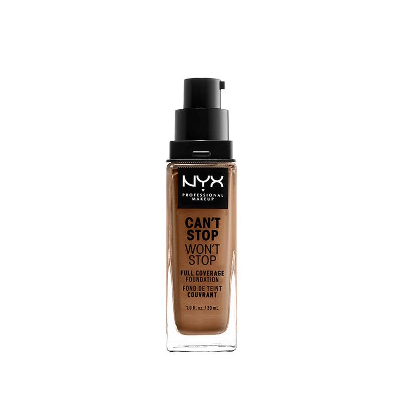 Fond de teint liquide Can't stop won't stop Mahogany de la marque NYX Professional Makeup Contenance 30ml - 1