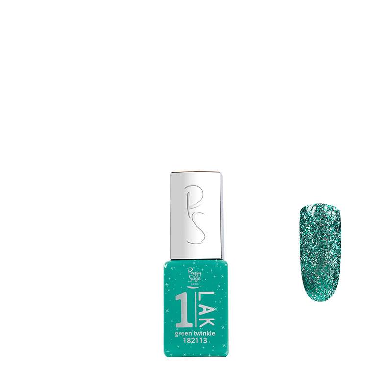 Mini vernis semi-permanent 1-LAK Green twinkle de la marque Peggy Sage Contenance 5ml - 1