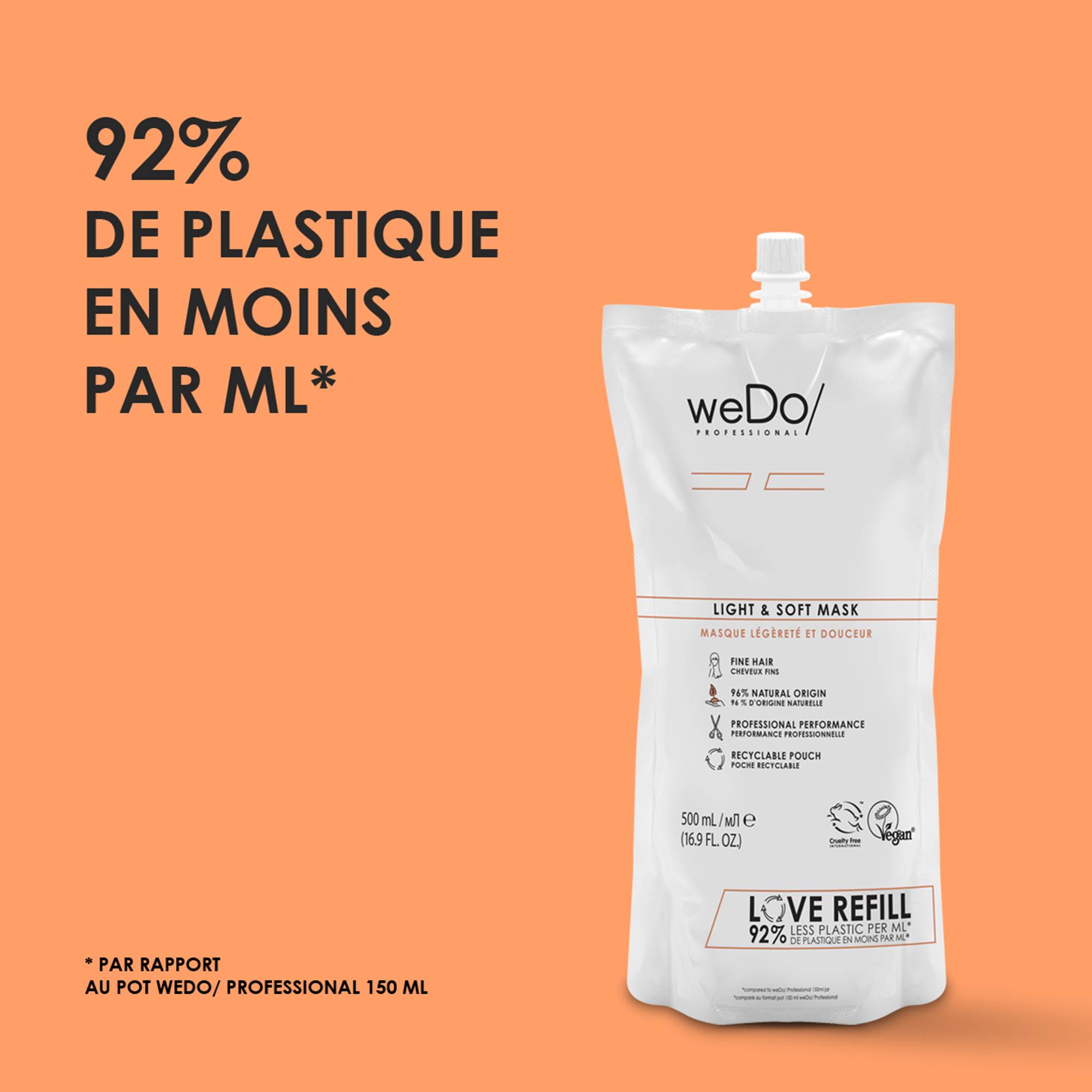 Masque Légèreté et Douceur de la marque weDo Professional Contenance 500ml - 2