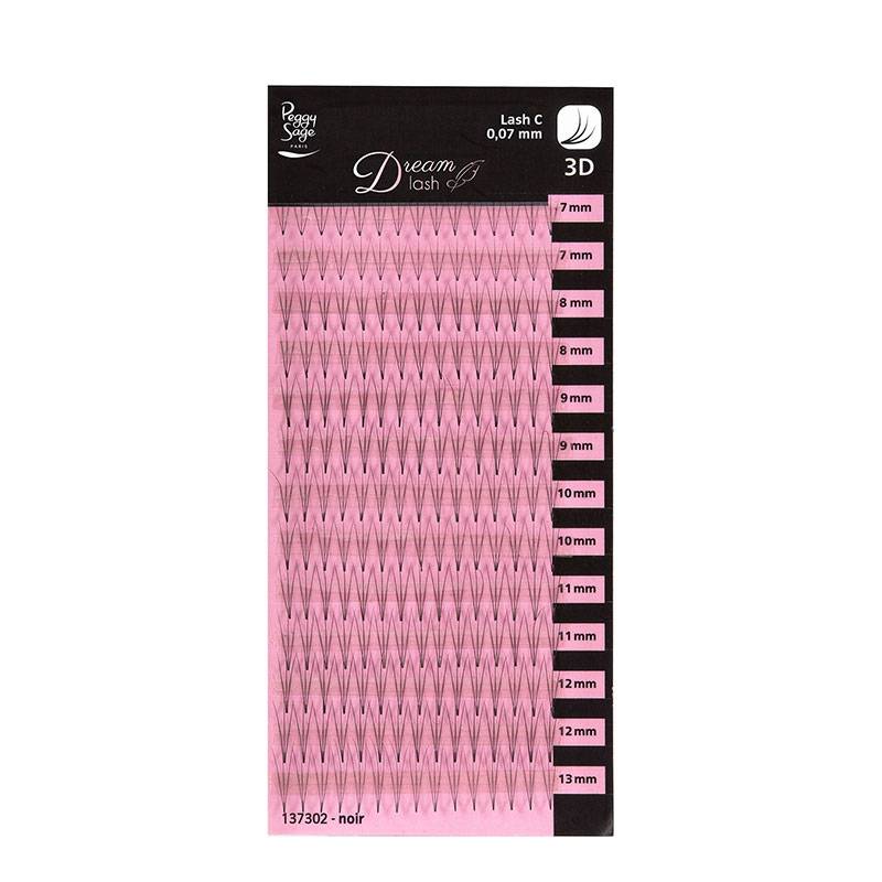 Extension de cils volume russe 3D Courbe extreme 0.07x 7-8-9-10-11-12-13mm de la marque Peggy Sage - 1