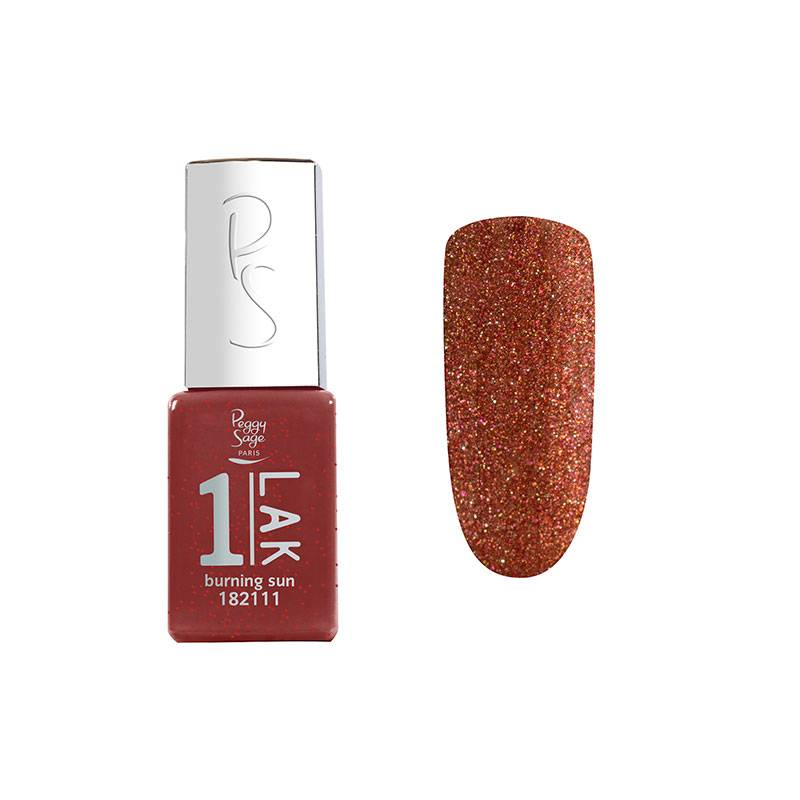 Mini vernis semi-permanent 1-LAK burning sun de la marque Peggy Sage Contenance 5ml - 1