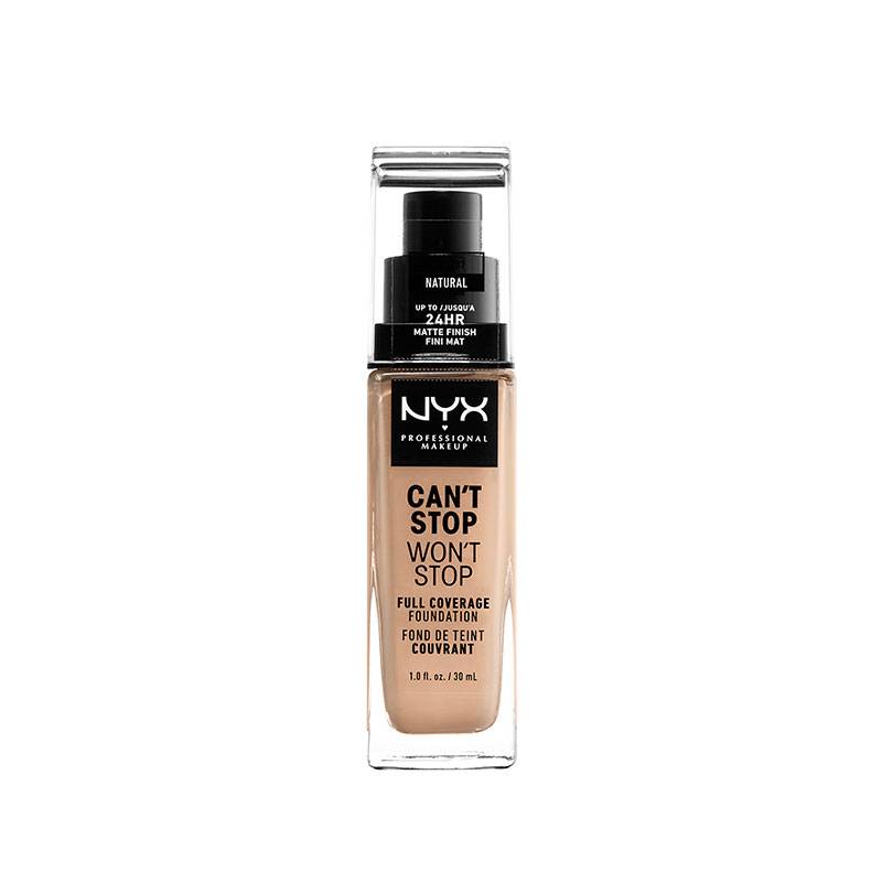 Fond de teint liquide Can't stop won't stop Natural de la marque NYX Professional Makeup Contenance 30ml - 1