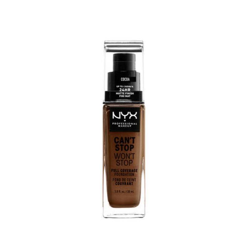 Fond de teint liquide Can't stop won't stop Cocoa de la marque NYX Professional Makeup Contenance 30ml - 1