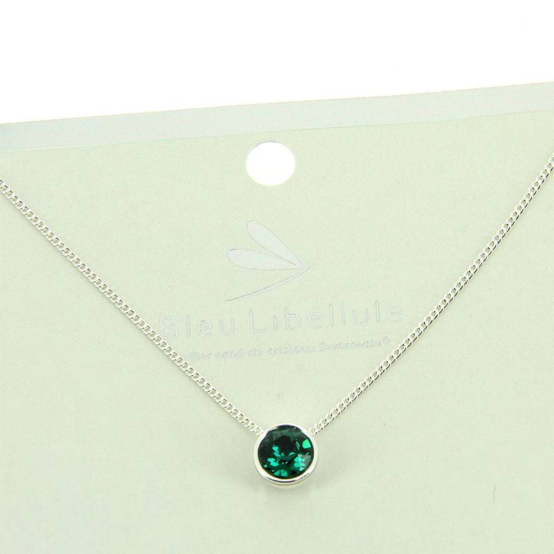 Collier Emeraude orné de cristaux Swarovski Vert de la marque Bleu Libellule - 1