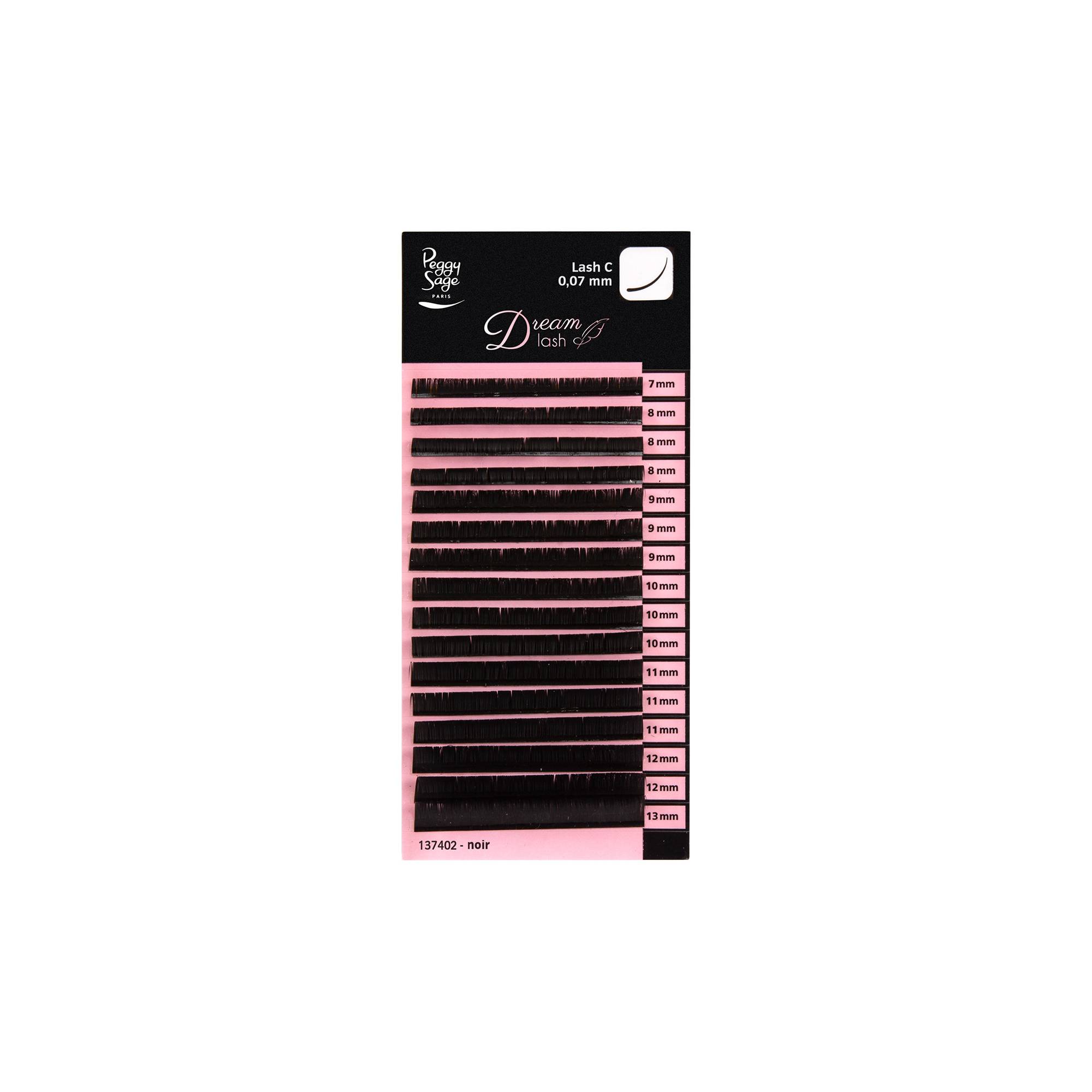 Cils volume russe Dreamlash C 0.07mm Noir - 7mm à 13mm de la marque Peggy Sage - 1