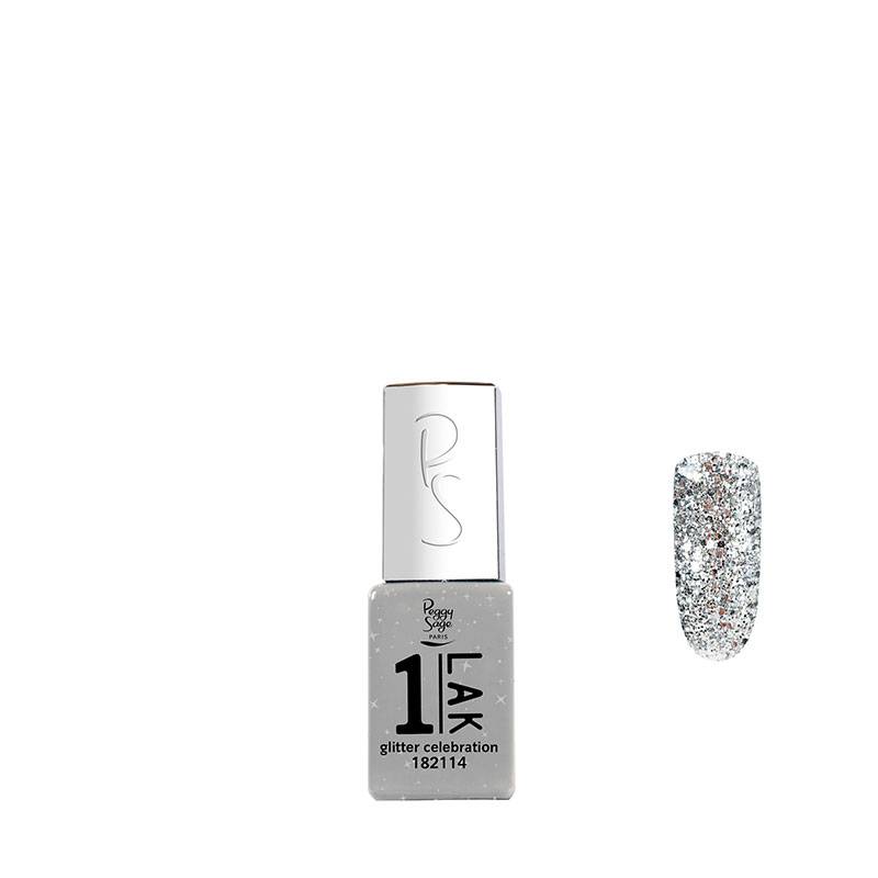 Mini vernis semi-permanent 1-LAK Glitter celebration de la marque Peggy Sage Contenance 5ml - 1
