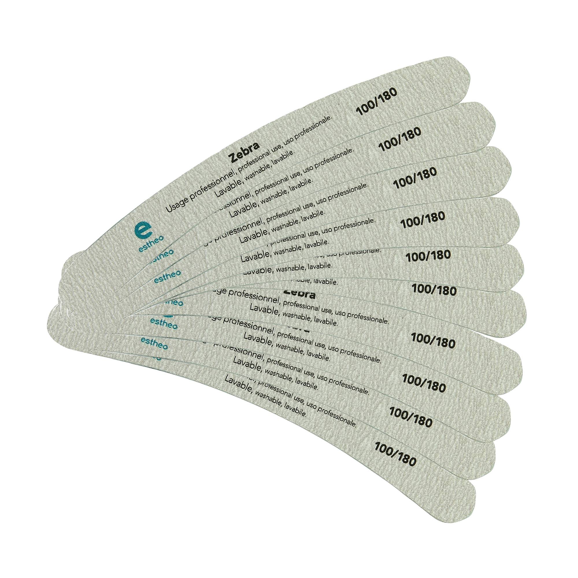Lime à ongles banane 100-180 verte Zébra x10 de la marque Estheo - 1